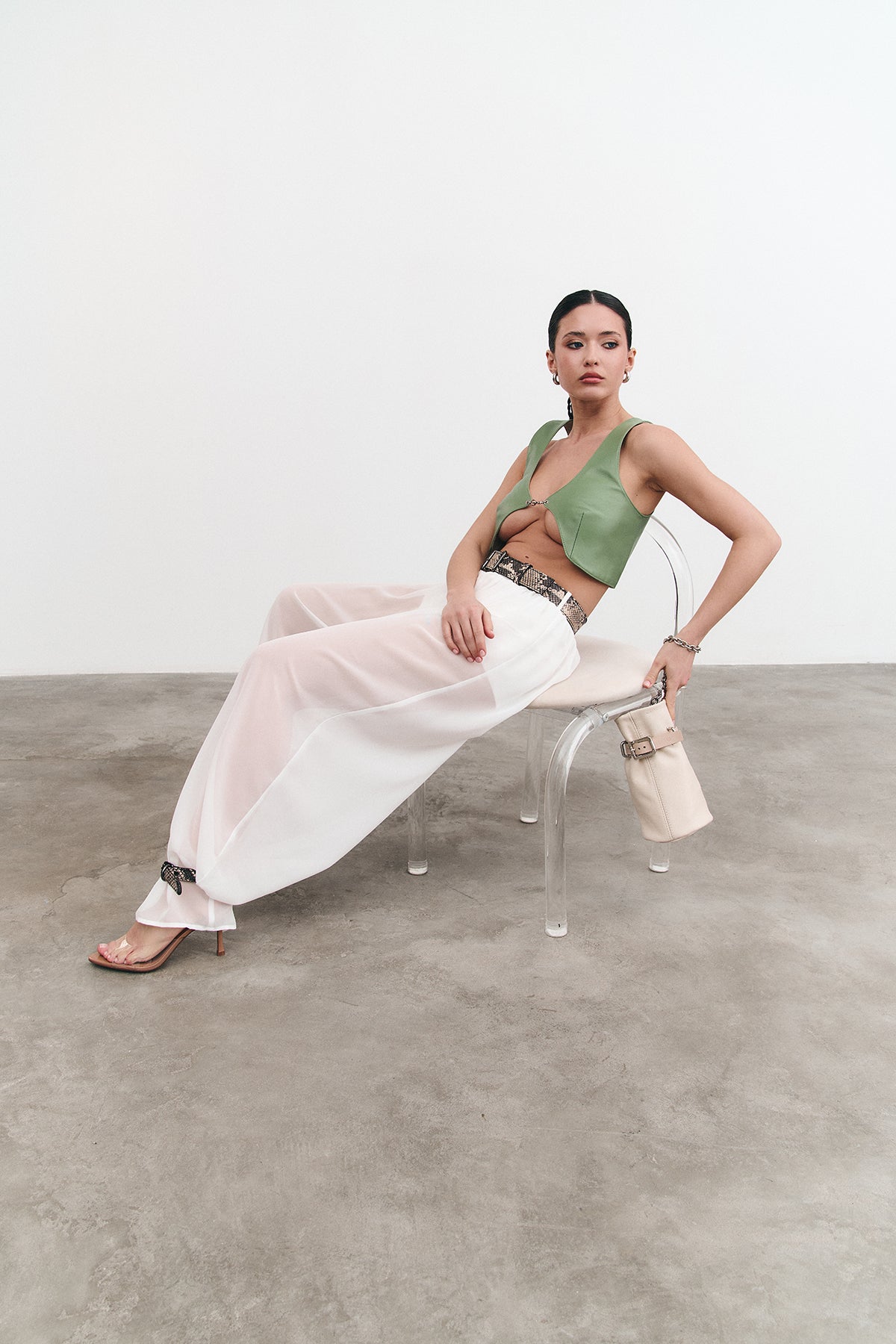 Bag NIKIN 2.0 Beige Textured Leather