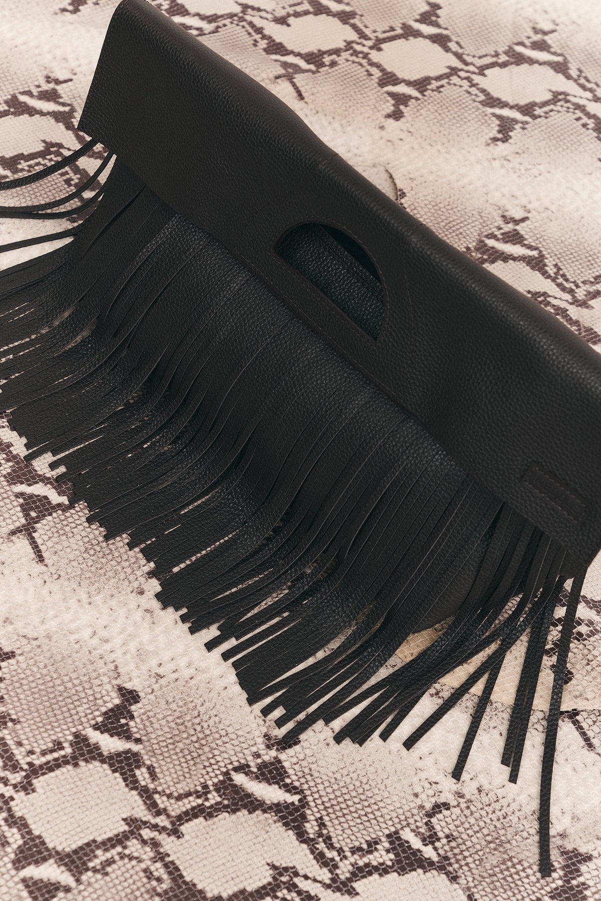 Bag RIGfringe Mini Chocolate Textured Leather