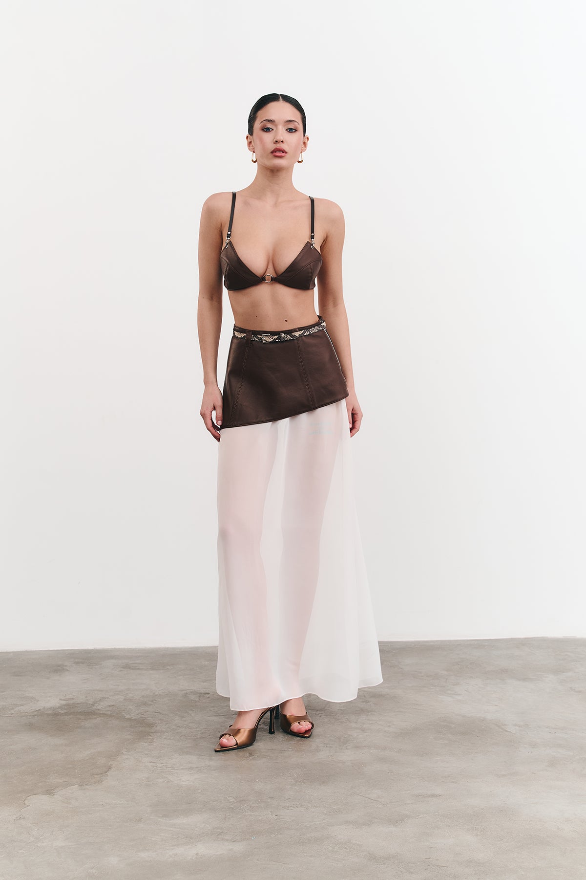 Basque LEYA with a Long Sheer Skirt
