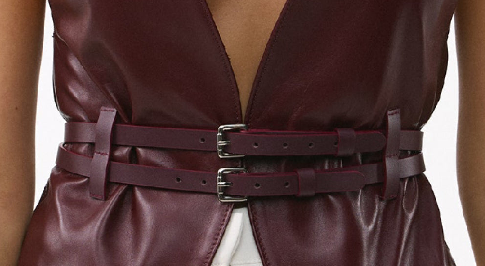Belts 2pcs Marsala + gold