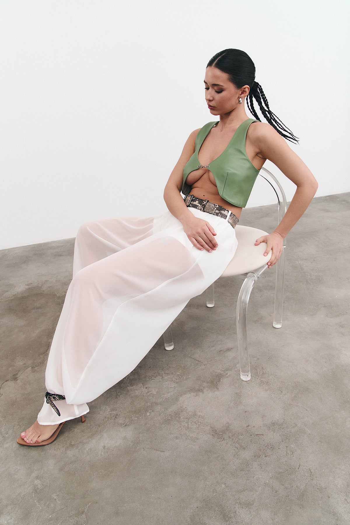 Pants with Straps Sahara White