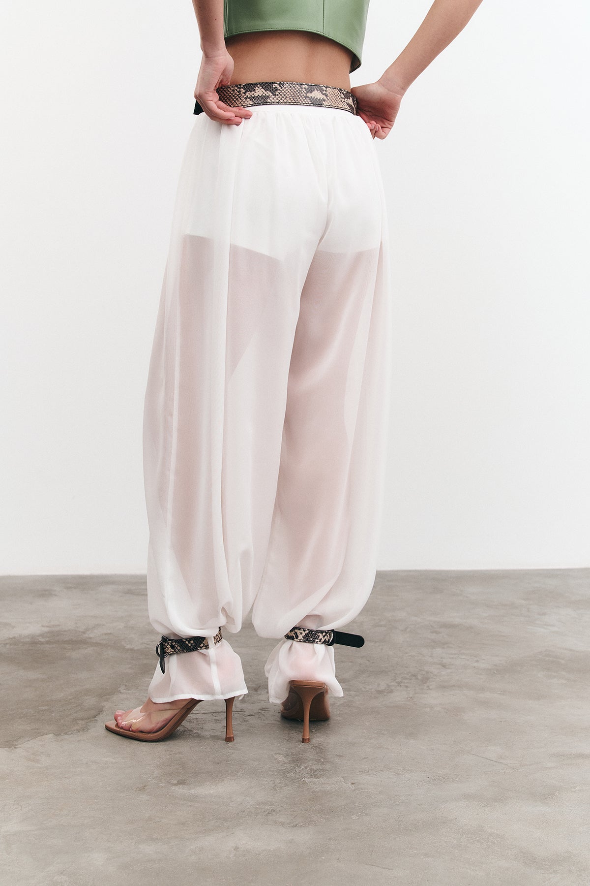 Pants with Straps Sahara White
