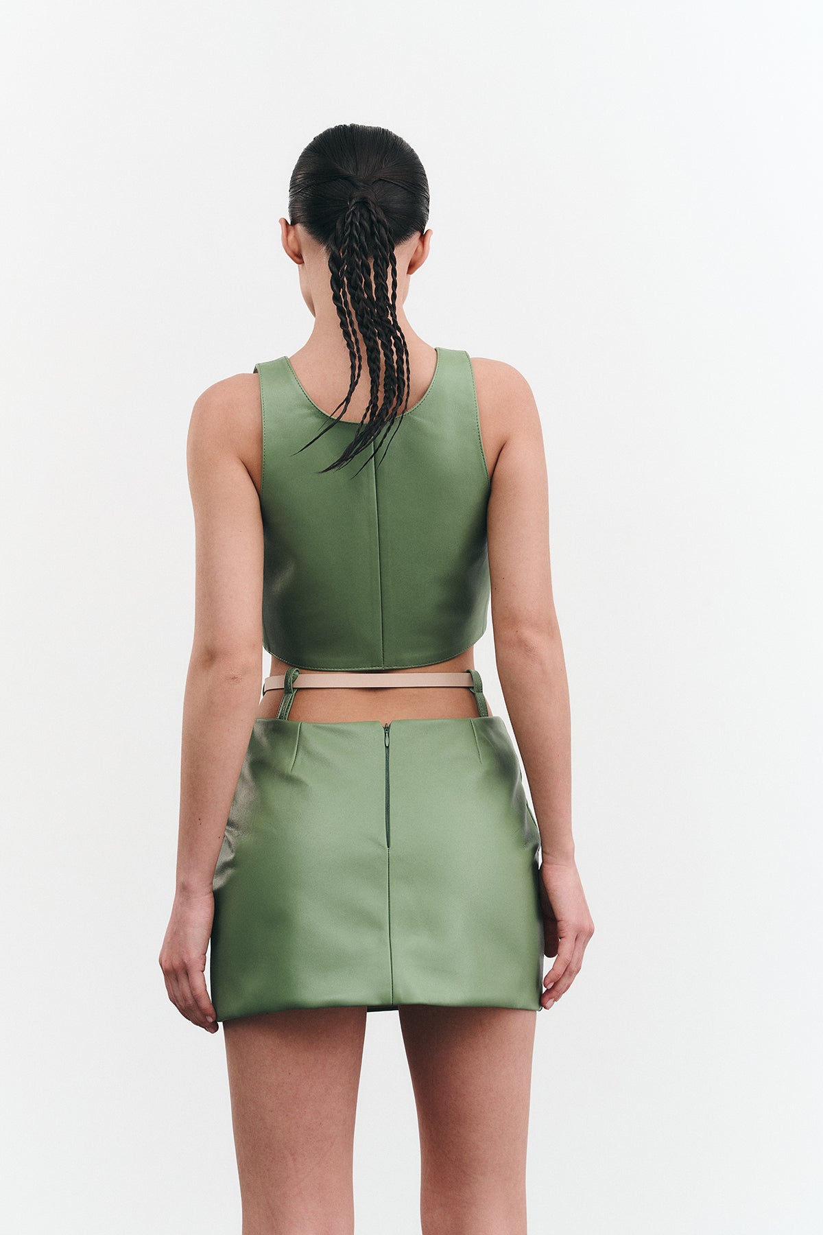 Skirt THEA with Belt Green