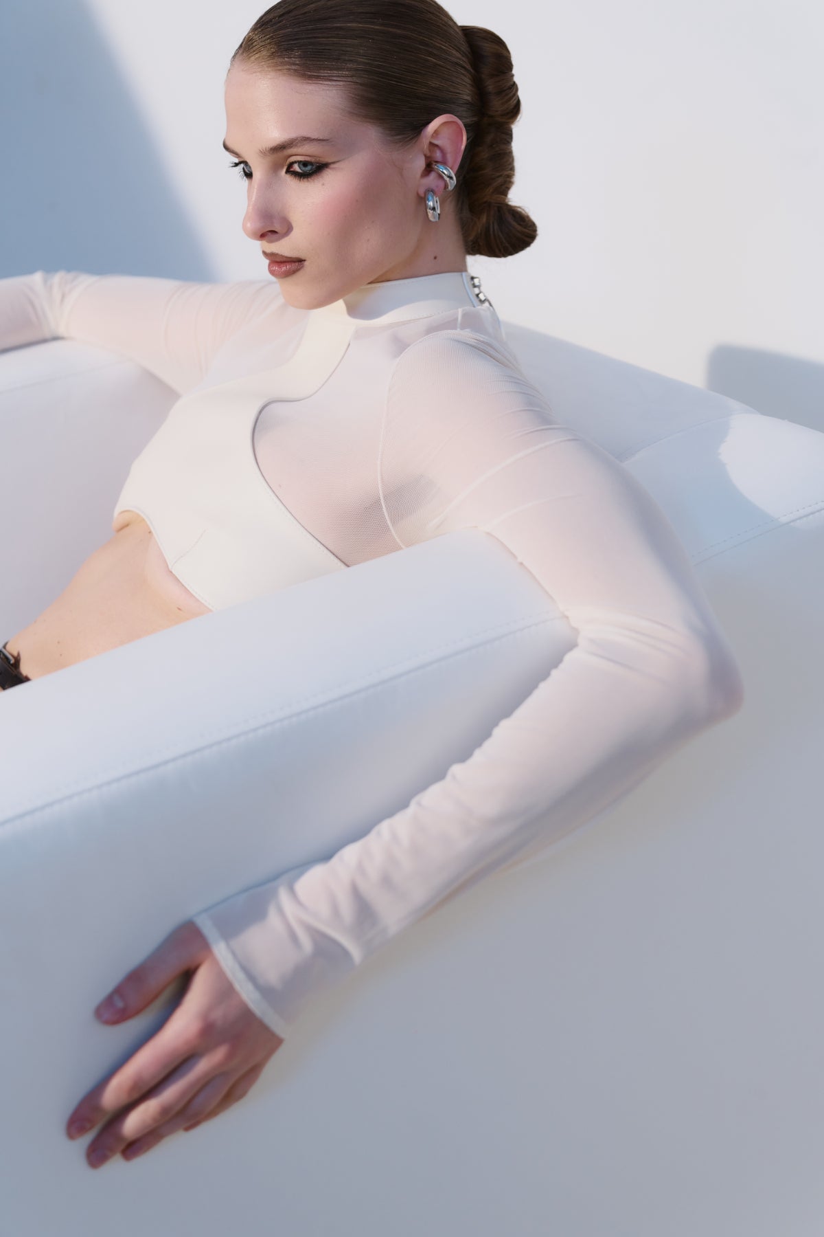 Top Tavish Long Milky White