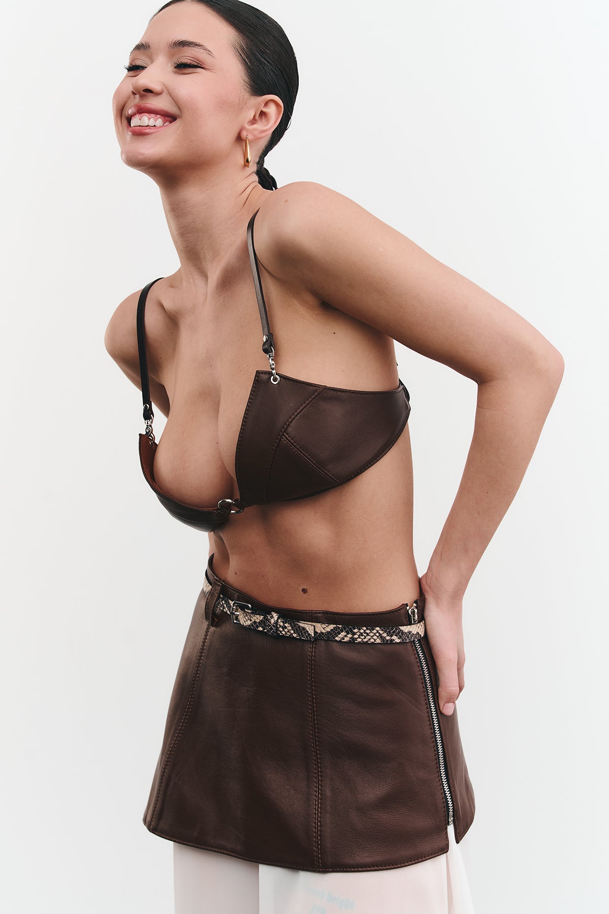 Basque LEYA with a Long Sheer Skirt
