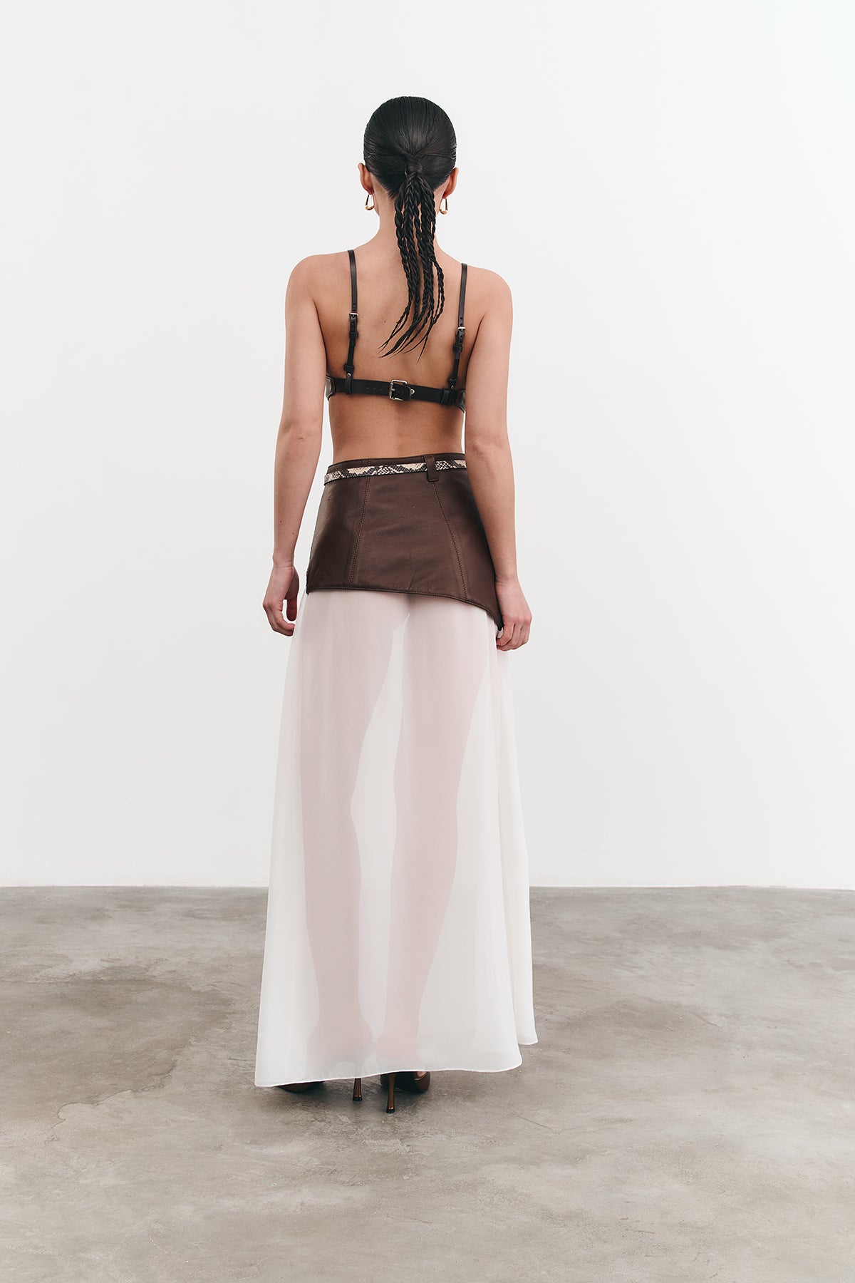 Basque LEYA with a Long Sheer Skirt