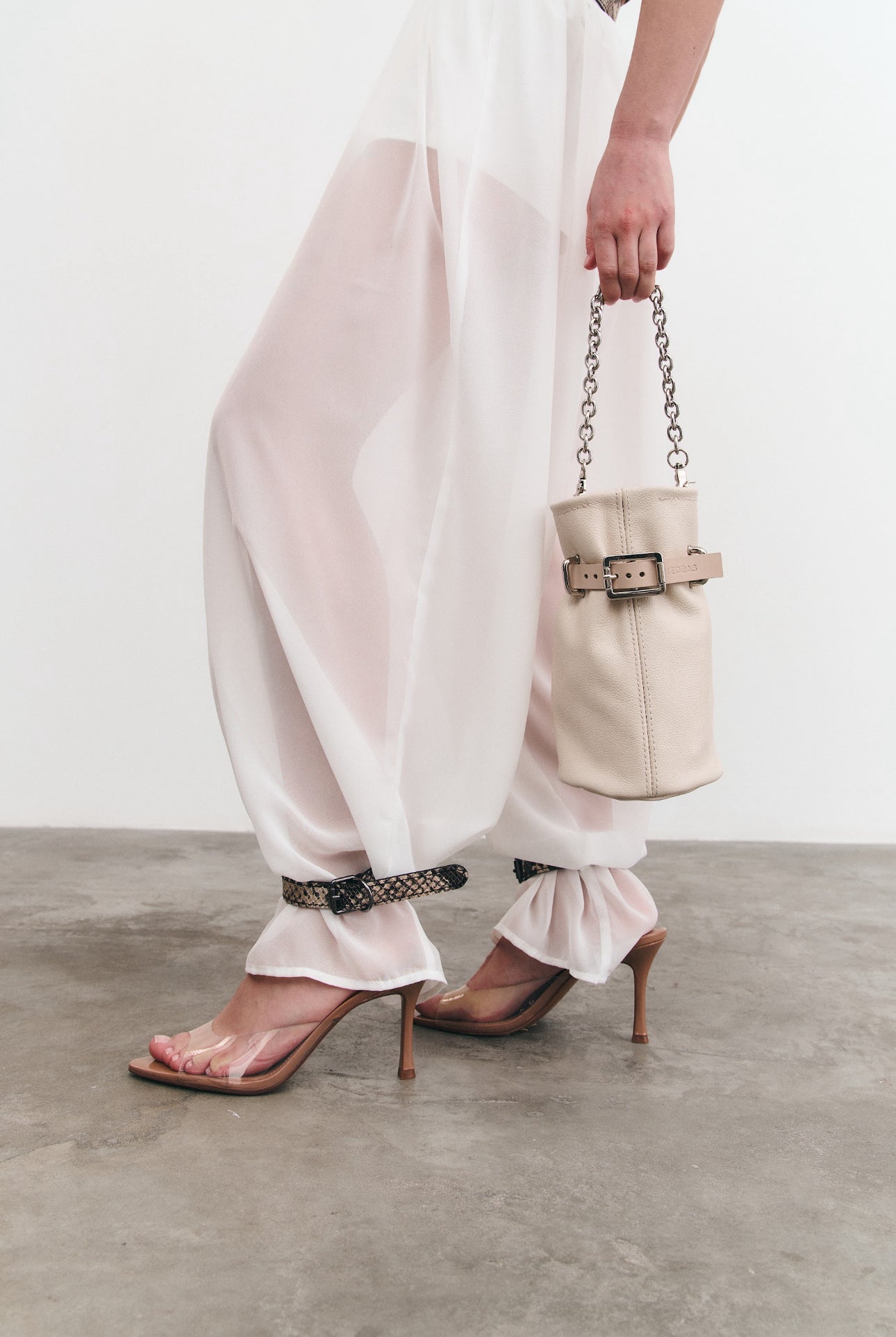Bag NIKIN 2.0 Beige Textured Leather